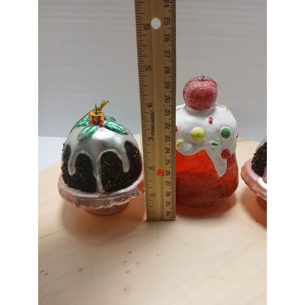 Bunt Cake And Gumdrop Plastic Christmas  Ornament Lot